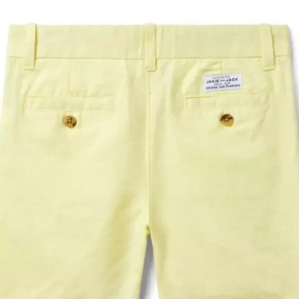 Janie and Jack 100048999 Boy Sunny Yellow Linen-Cotton Shorts NWT